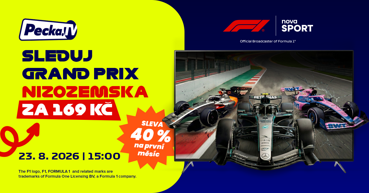 Zandvoort se loučí a Pecka.TV zlevňuje. Formula 1® na první měsíc za 169 Kč