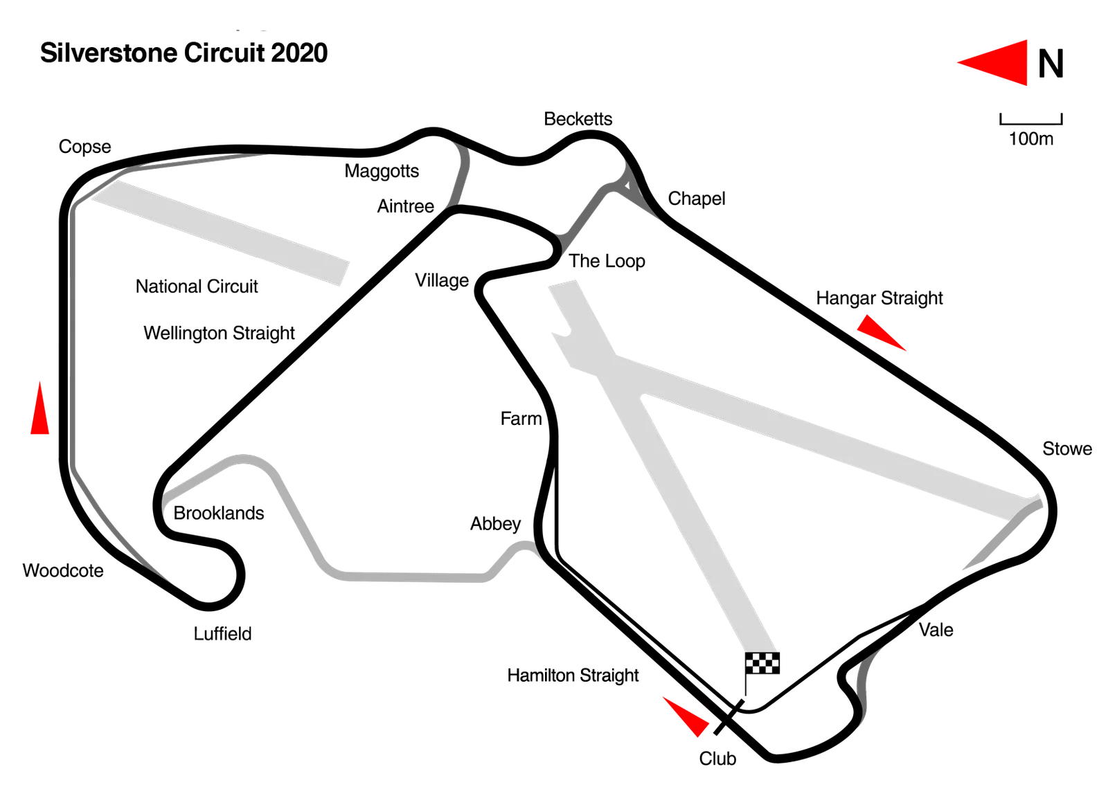 Mapa tratě Silverstone